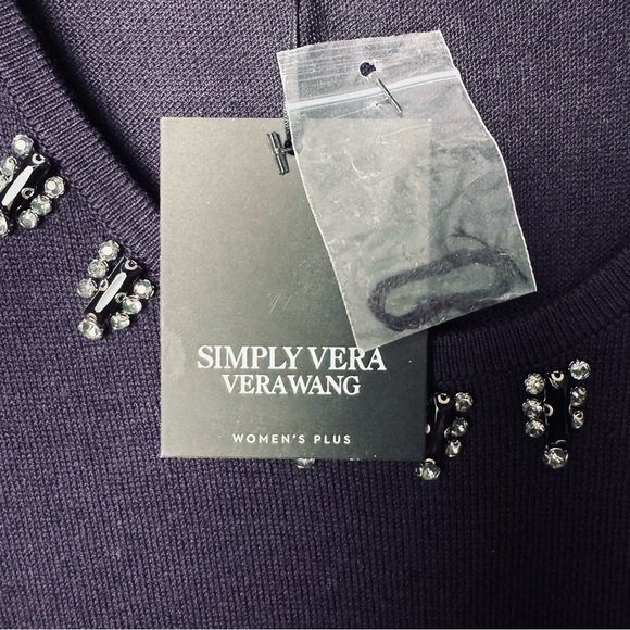 Simply Vera Vera Wang  Necklace Sweater Purple Size 2X - Picture 13 of 16